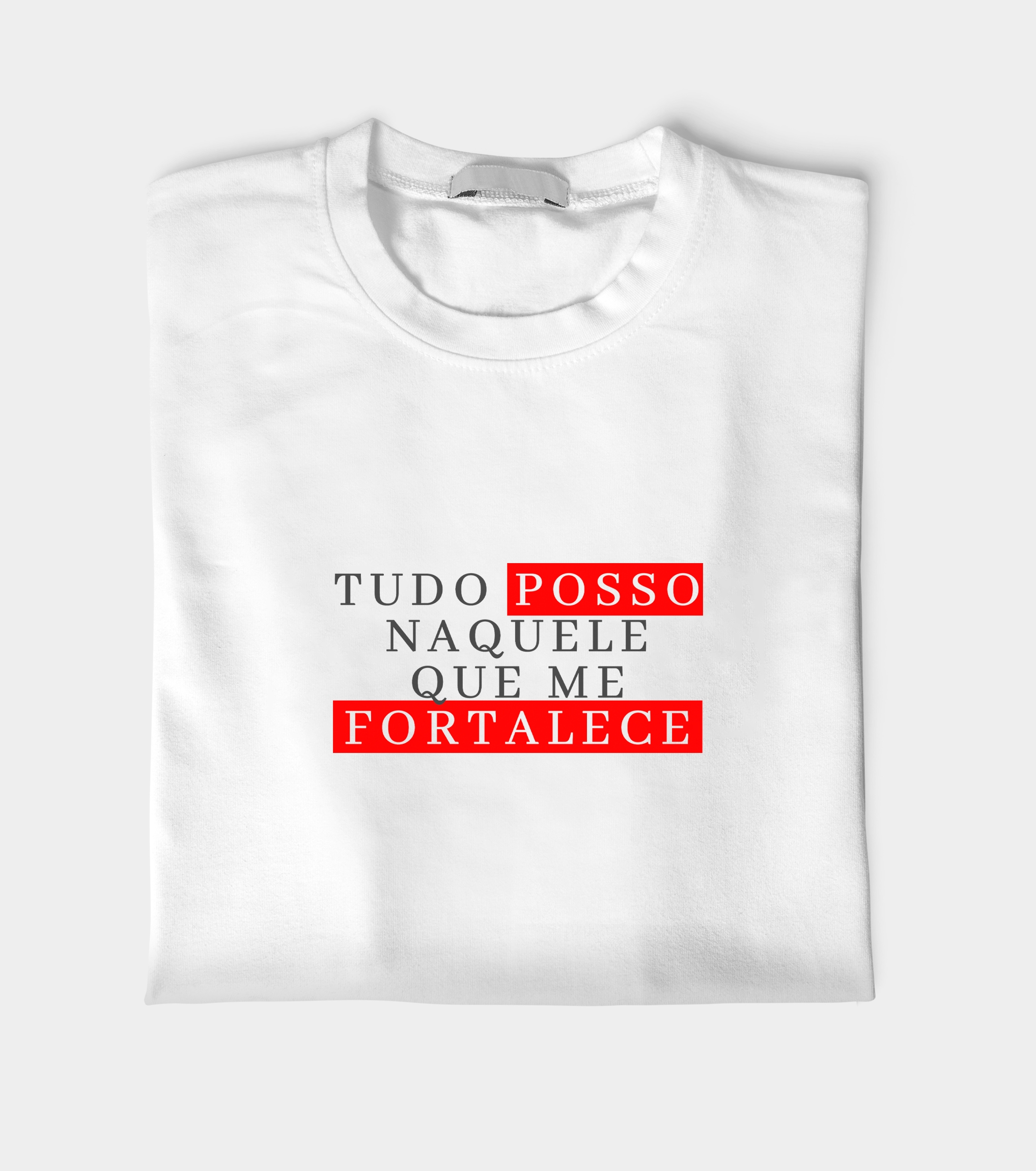 Camiseta católica Tudo Posso Manto Vivo